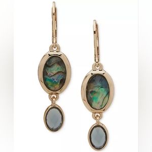 ANNE KLEINGold-Tone Blue Faceted Multi Drop Earrings